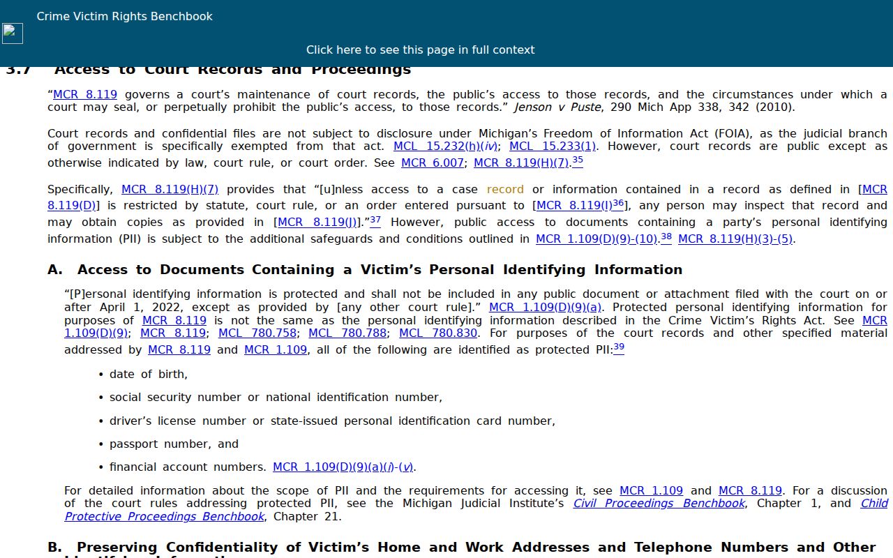 Emmet County criminal court docket access guidance from Michigan courts