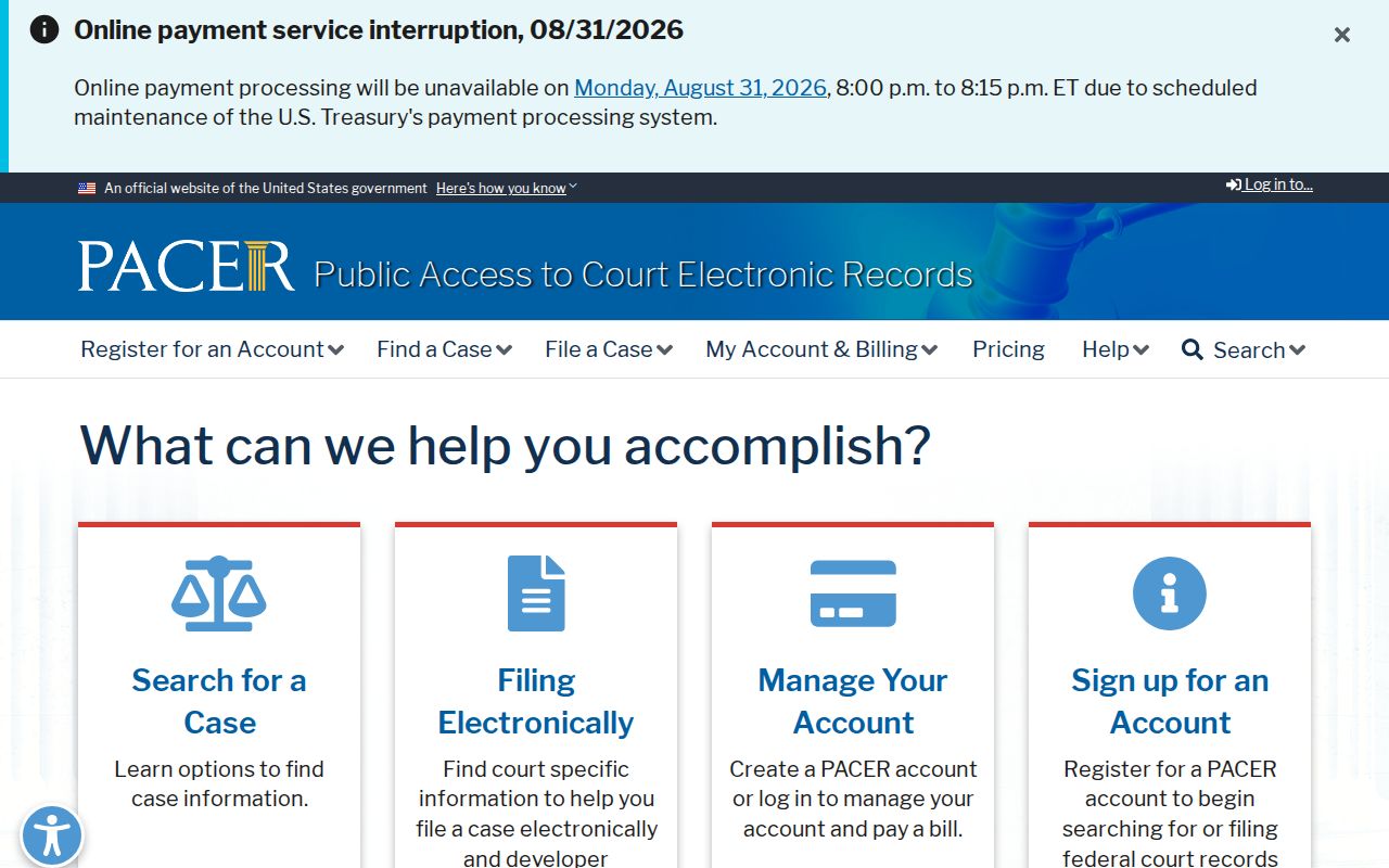 Emmet County court docket users accessing federal PACER court records