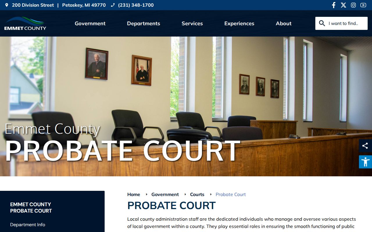 Pellston court records through the 7th Probate District Court