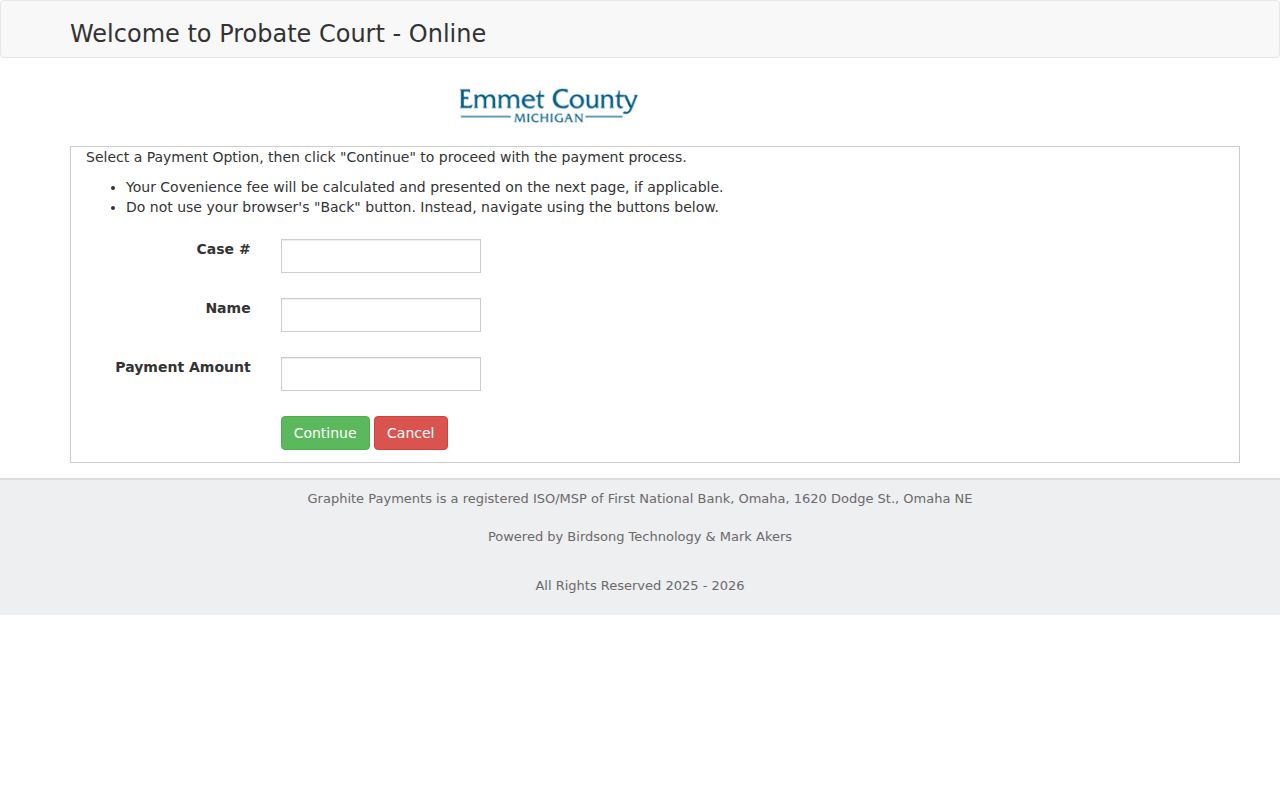 Pellston court records Probate Court payment route